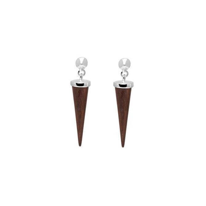 Branch Rosewood Round Spike Earrings